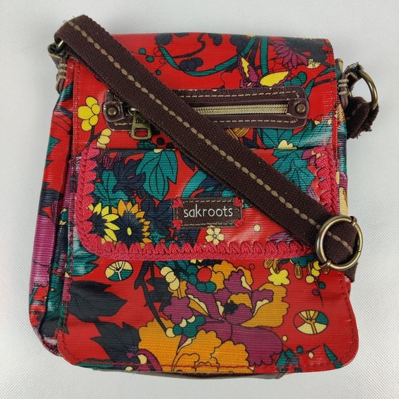Sakroots Handbags - Sakroots Artist Circle Small Crossbody Messenger Purse Coated Canvas Floral Boho